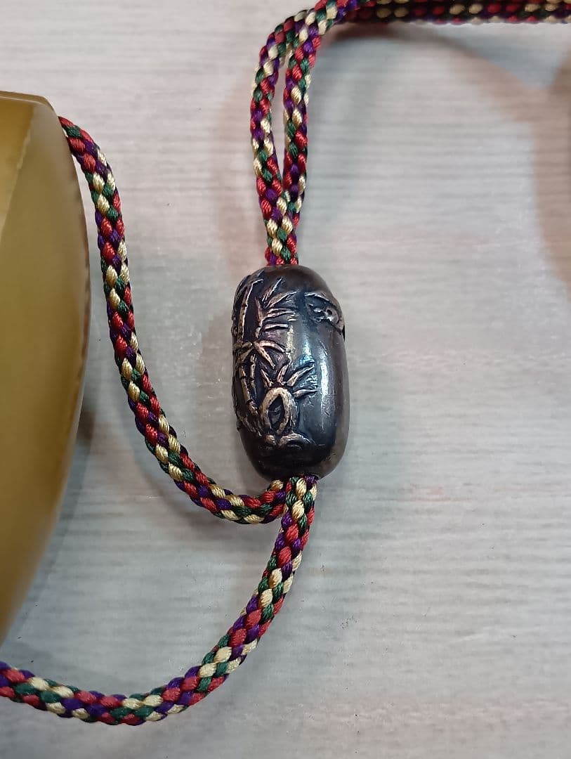 印籠／極上美品饅頭根付／在銘緒締め玉