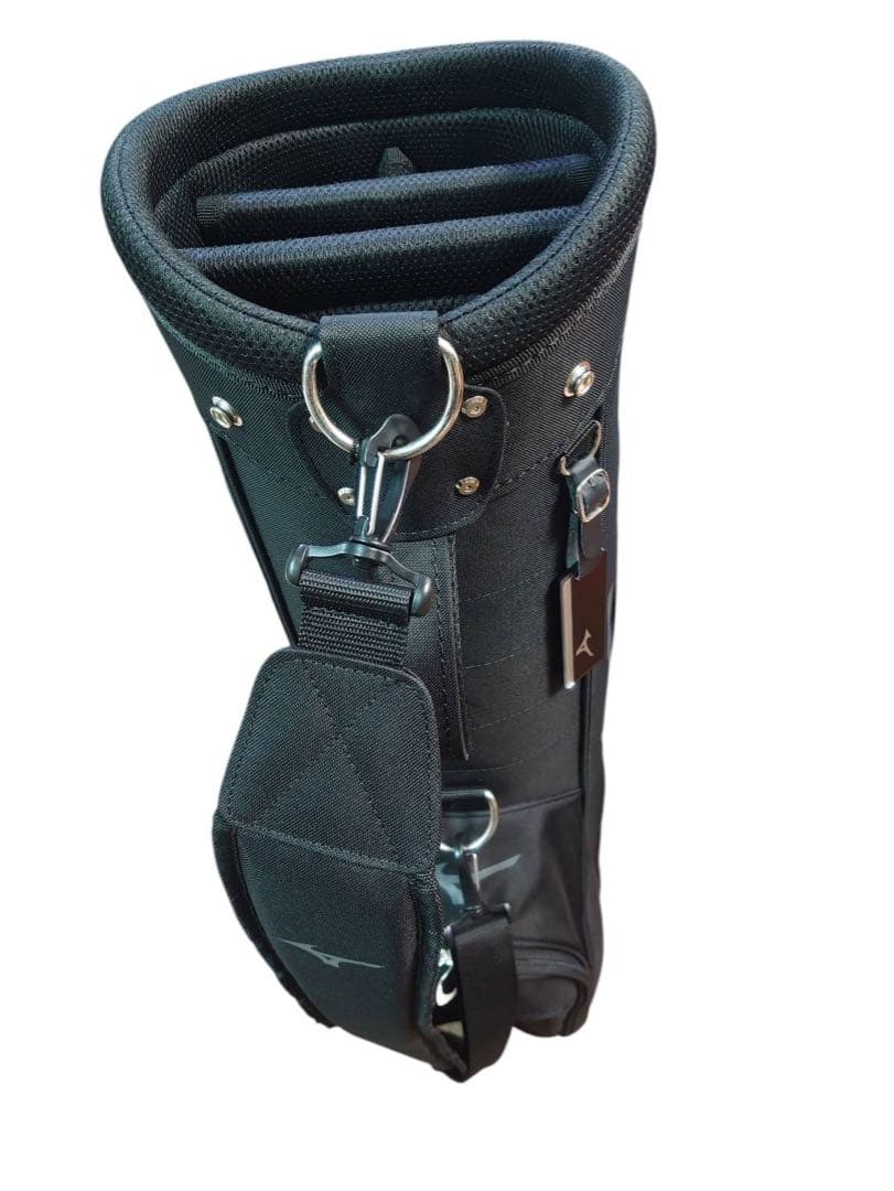 Mizuno ブラックキャディバッグ　黒　ストラップ付