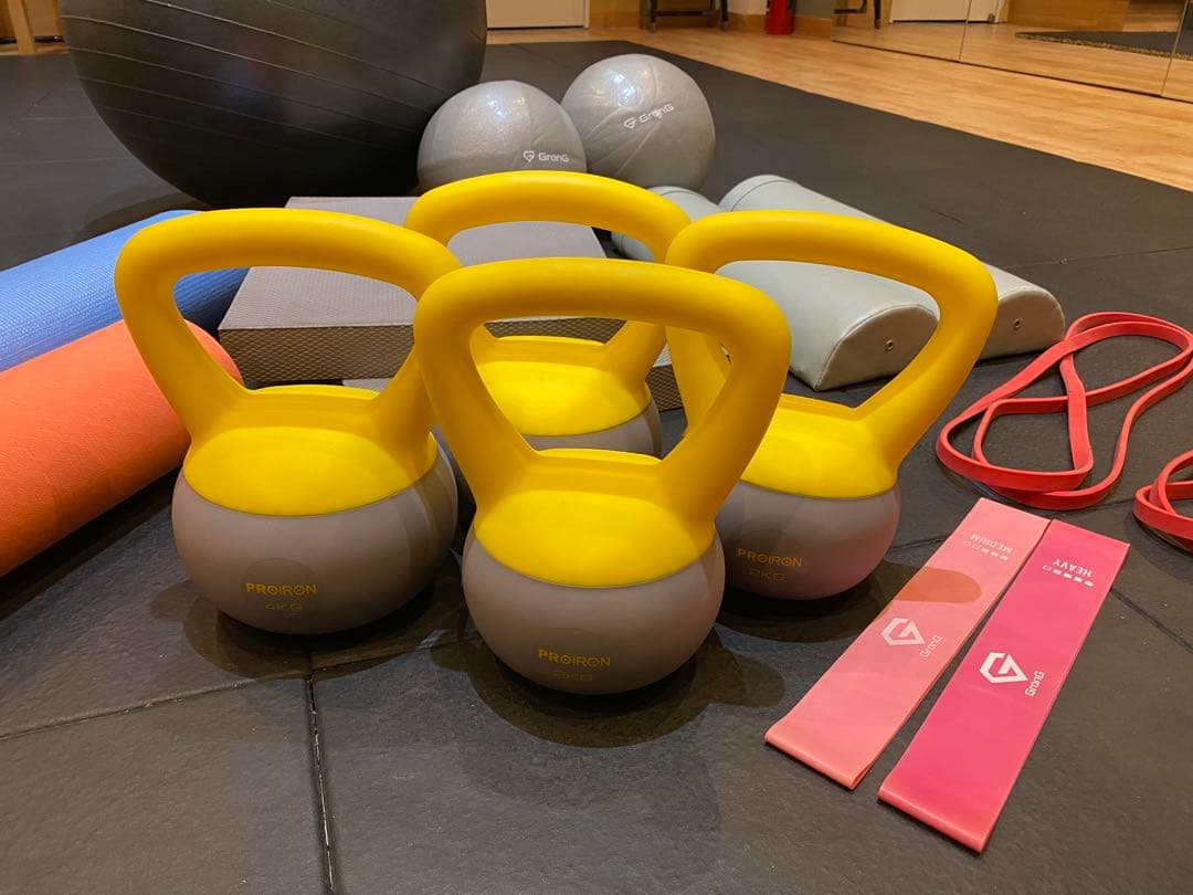 フィットネスフルセット 17個 グロング ケトルベル チューブ バランスボール
