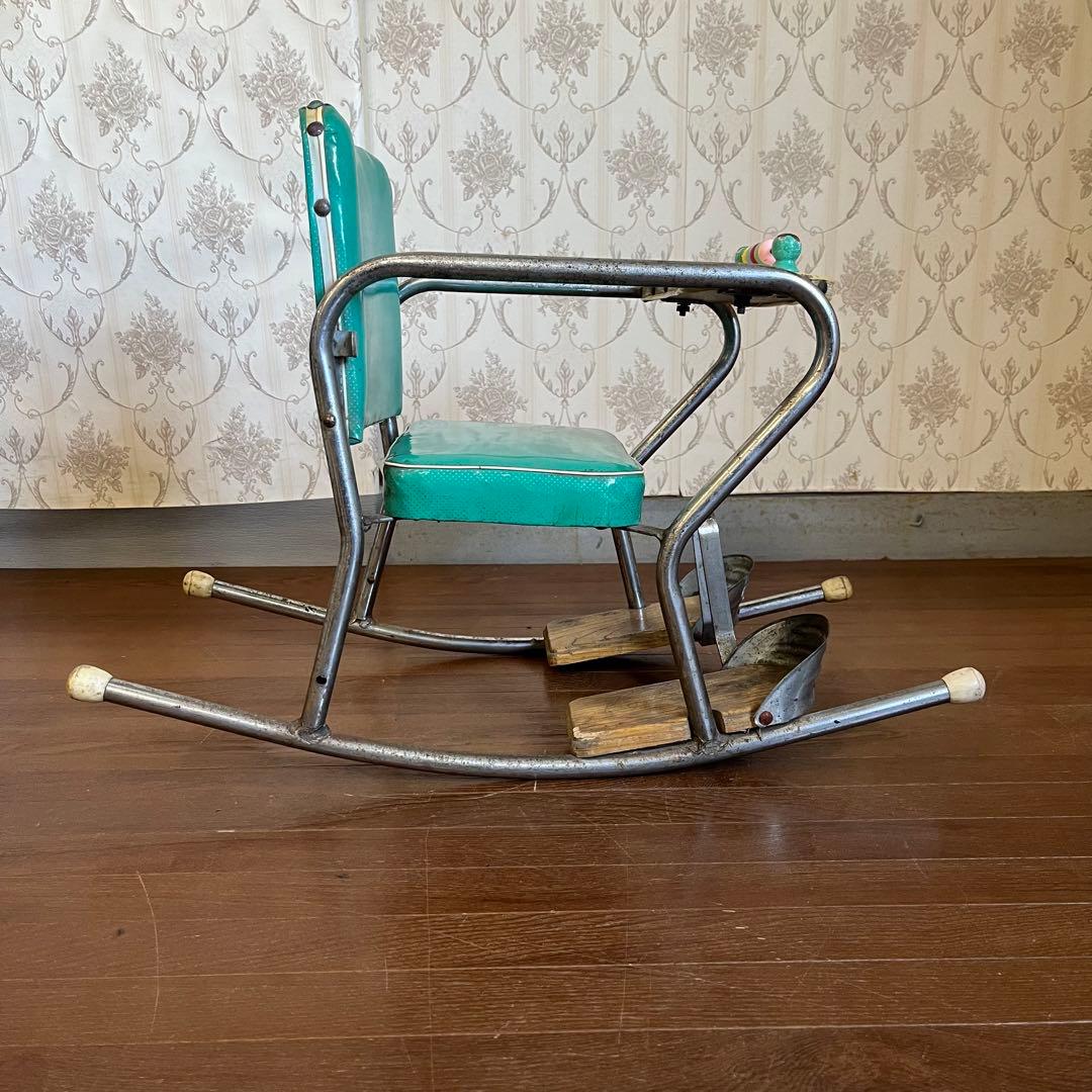 【アンティーク】昭和レトロ ロッキングベビーチェア 赤ちゃん椅子 遊具付き
