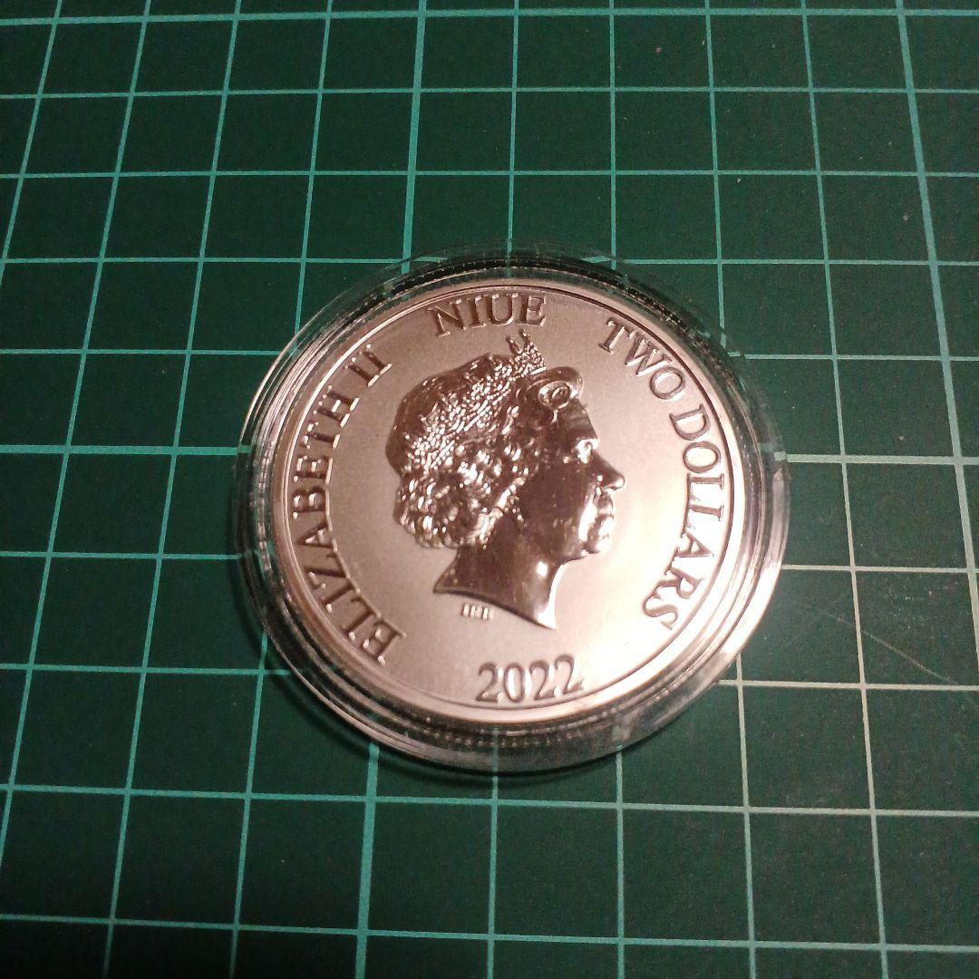 2022年 ニウ 2ドル 銀貨 ウミガメ
