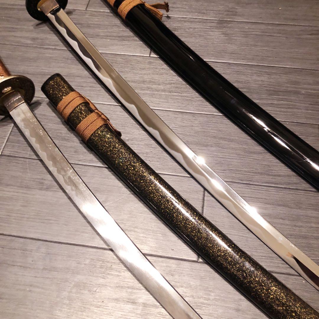 高級模造刀　居合刀　 美術刀剣　太刀　脇差　大小セット　2本セット　拵え