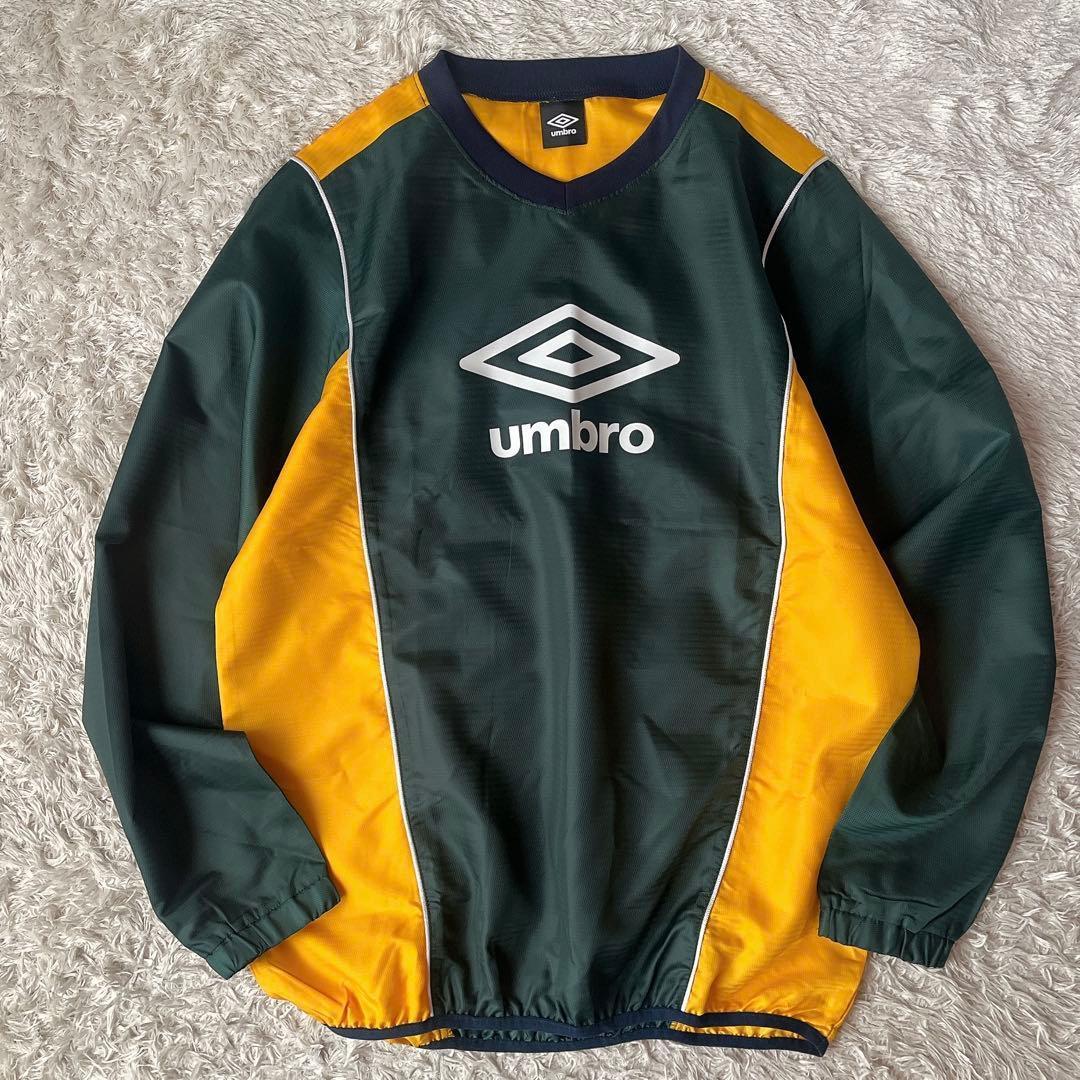 【美品】アンブロ ピステ 上下セットアップ ロゴプリント 緑×黄 メンズXL