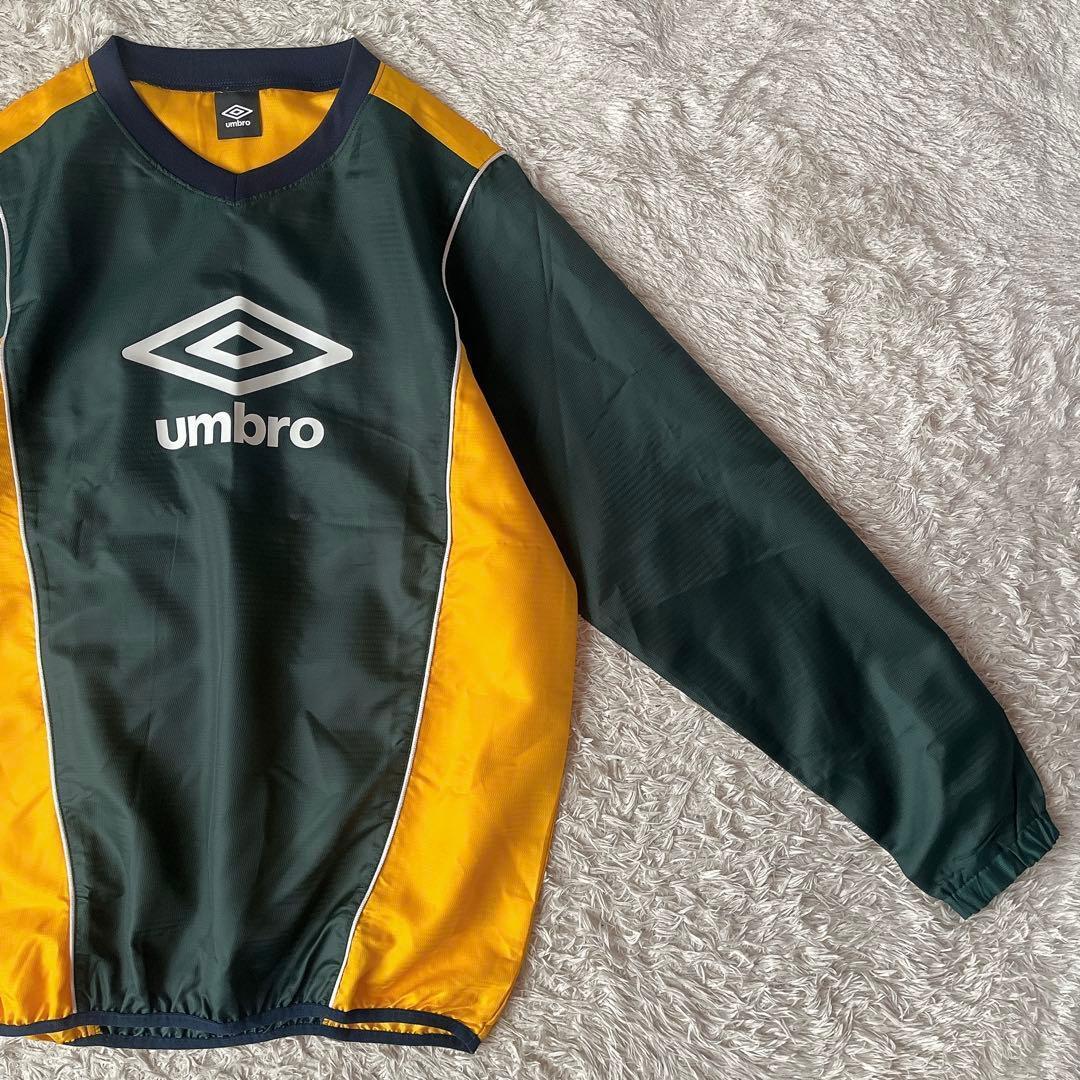 【美品】アンブロ ピステ 上下セットアップ ロゴプリント 緑×黄 メンズXL