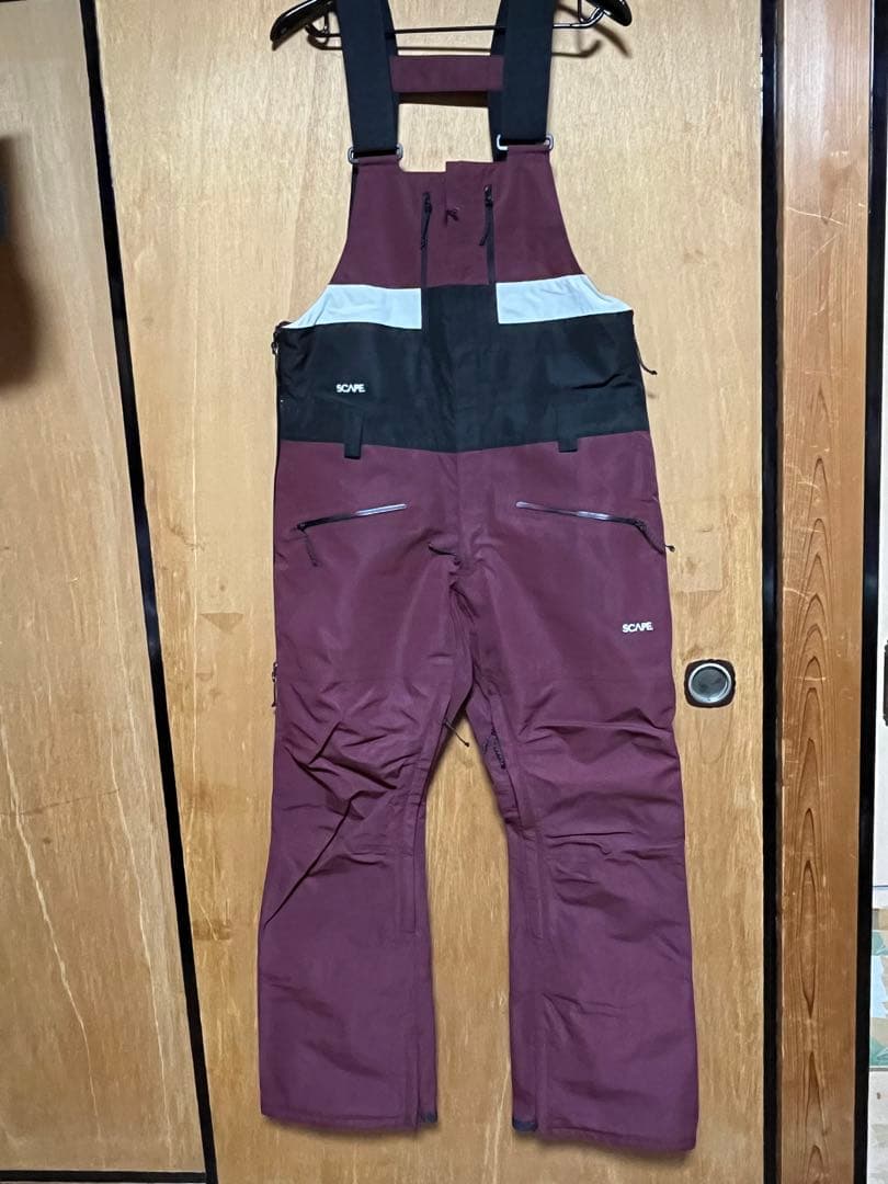 SCAPEスノーボード ビブパンツ　バーガンデイ