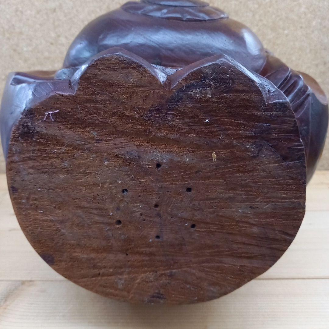 木製 福の神 彫刻　大黒　置物　縁起物　木彫り