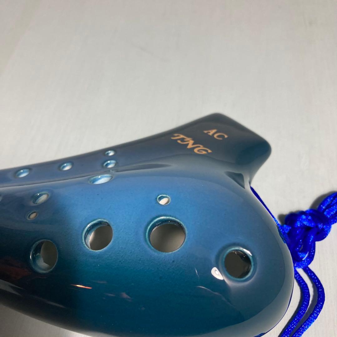 【新品未使用】TNGオカリナ ダブル アルト C管 グラデーションブルー 青