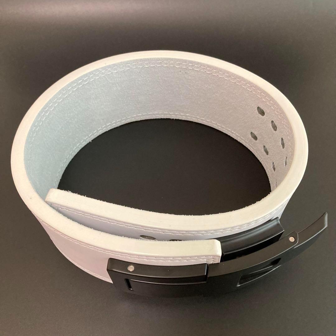 本革13mm パワーベルト 筋トレ パワーリフト XL size 可変式 白×黒