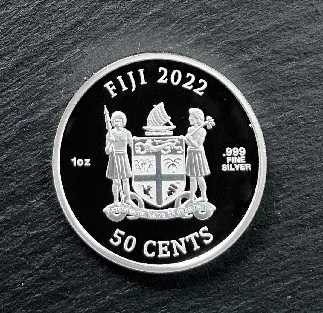 【未使用】フィジー 2022年 『草原を駆ける犬』1オンスBU銀貨・カプセル入り