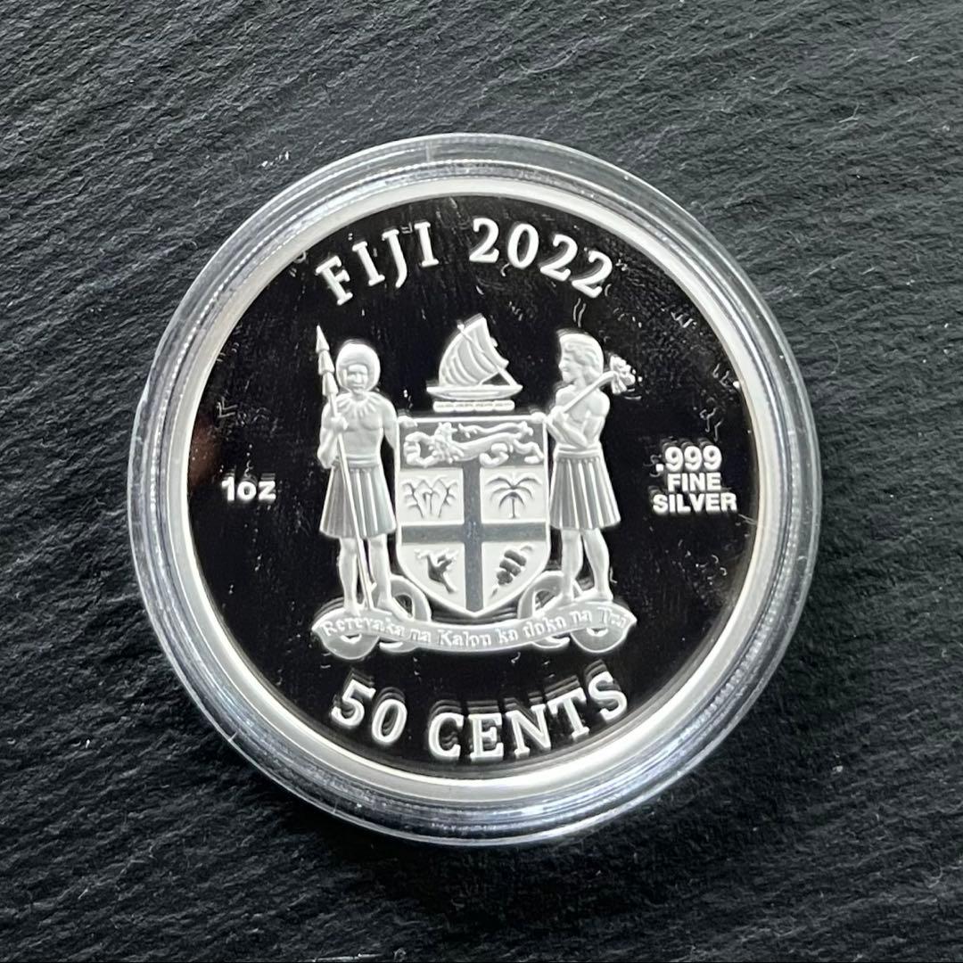 【未使用】フィジー 2022年 『草原を駆ける犬』1オンスBU銀貨・カプセル入り
