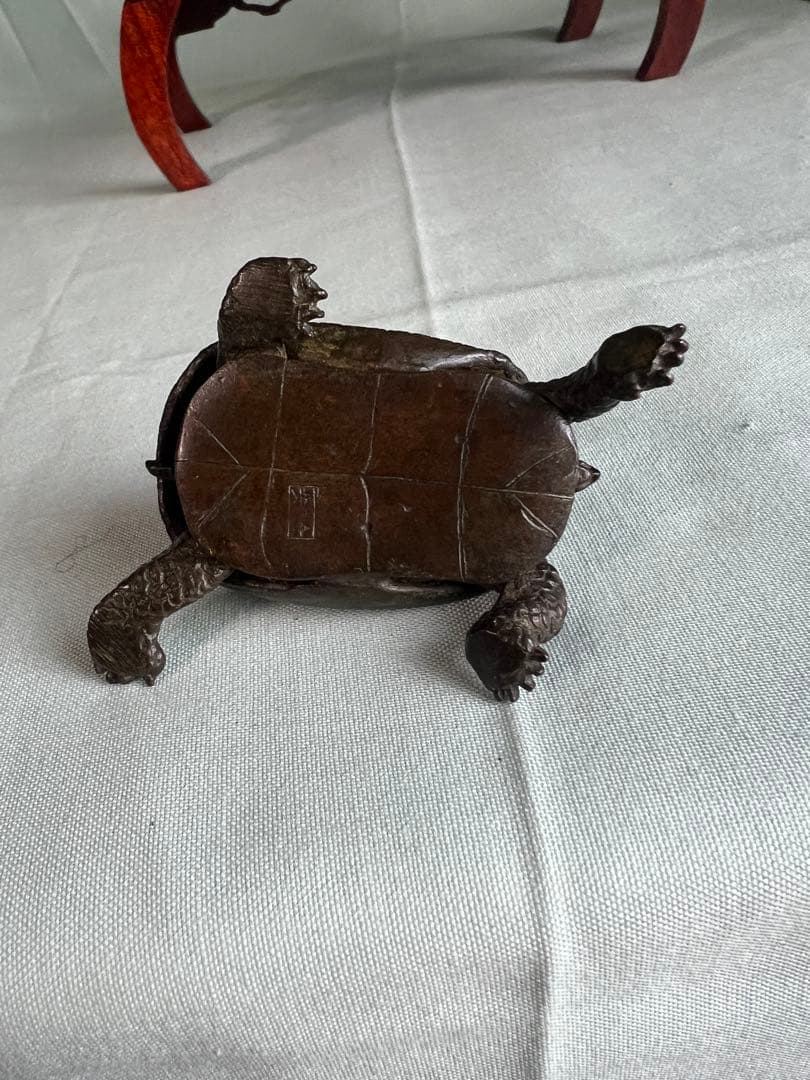 古銅自在亀置物 長約5.2-7.2CM