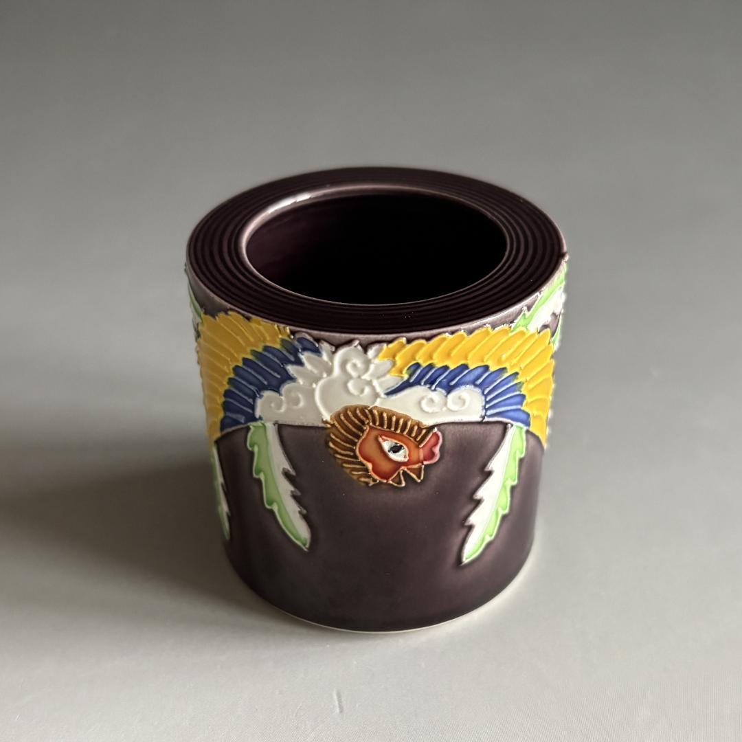 中村翠嵐　紫交趾　鳳凰　蓋置　茶道具