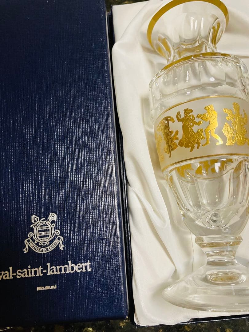 ヴァルサンランベール　 Val Saint Lambert花瓶ベルギー王室御用達