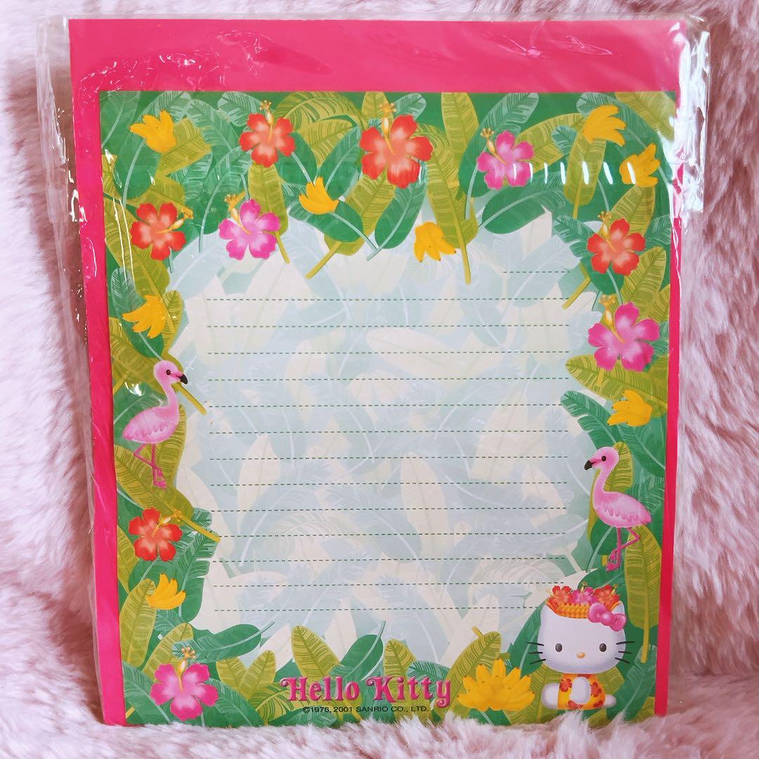 希少レア　ハローキティ　レターセット　ハイビスカス　2001 サンリオ　レトロ