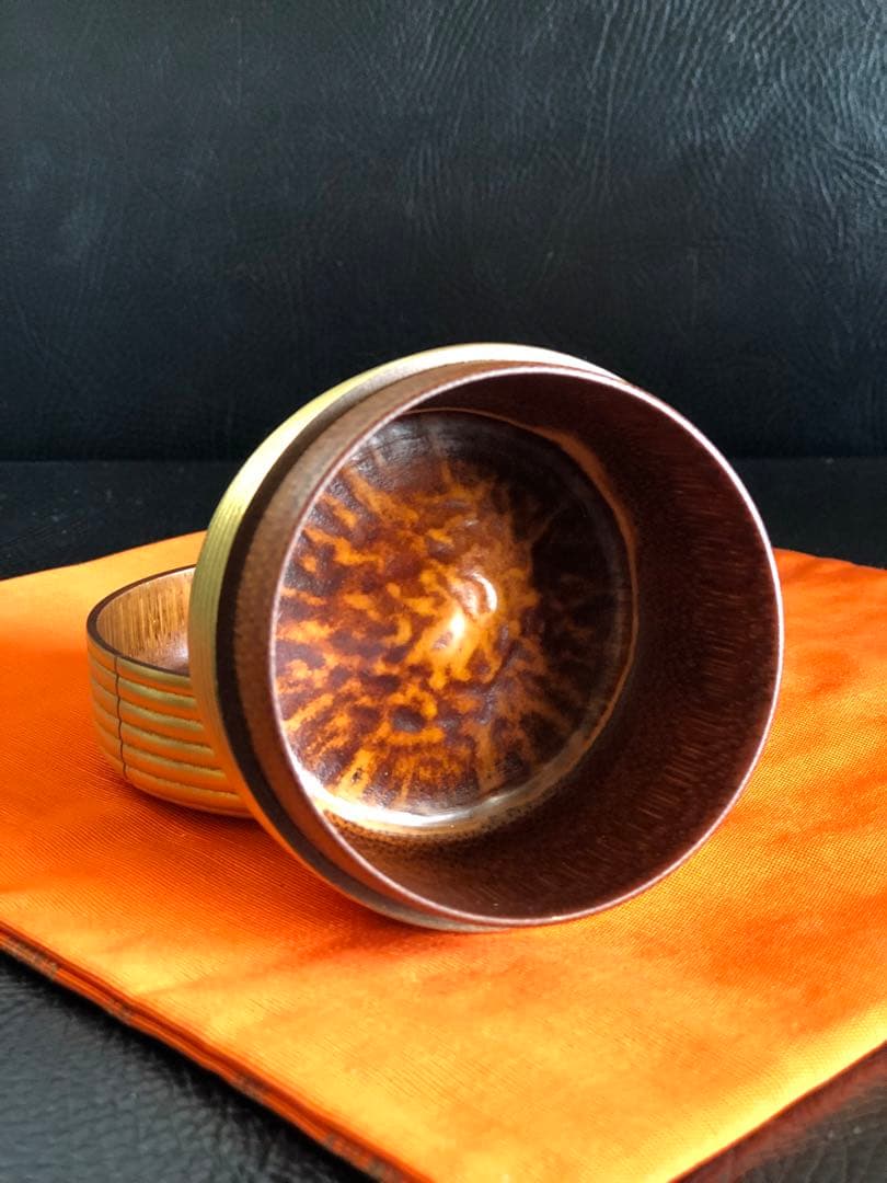 茶道具　茶入れ　棗　小崎清人作　外金　茶器　共箱付き　銘有