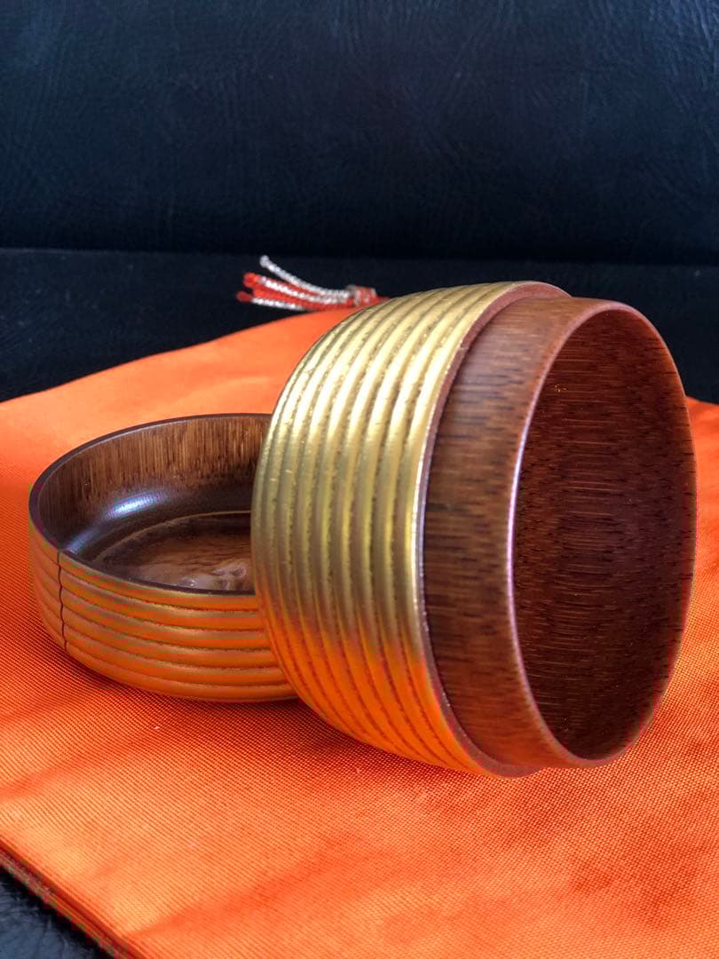 茶道具　茶入れ　棗　小崎清人作　外金　茶器　共箱付き　銘有