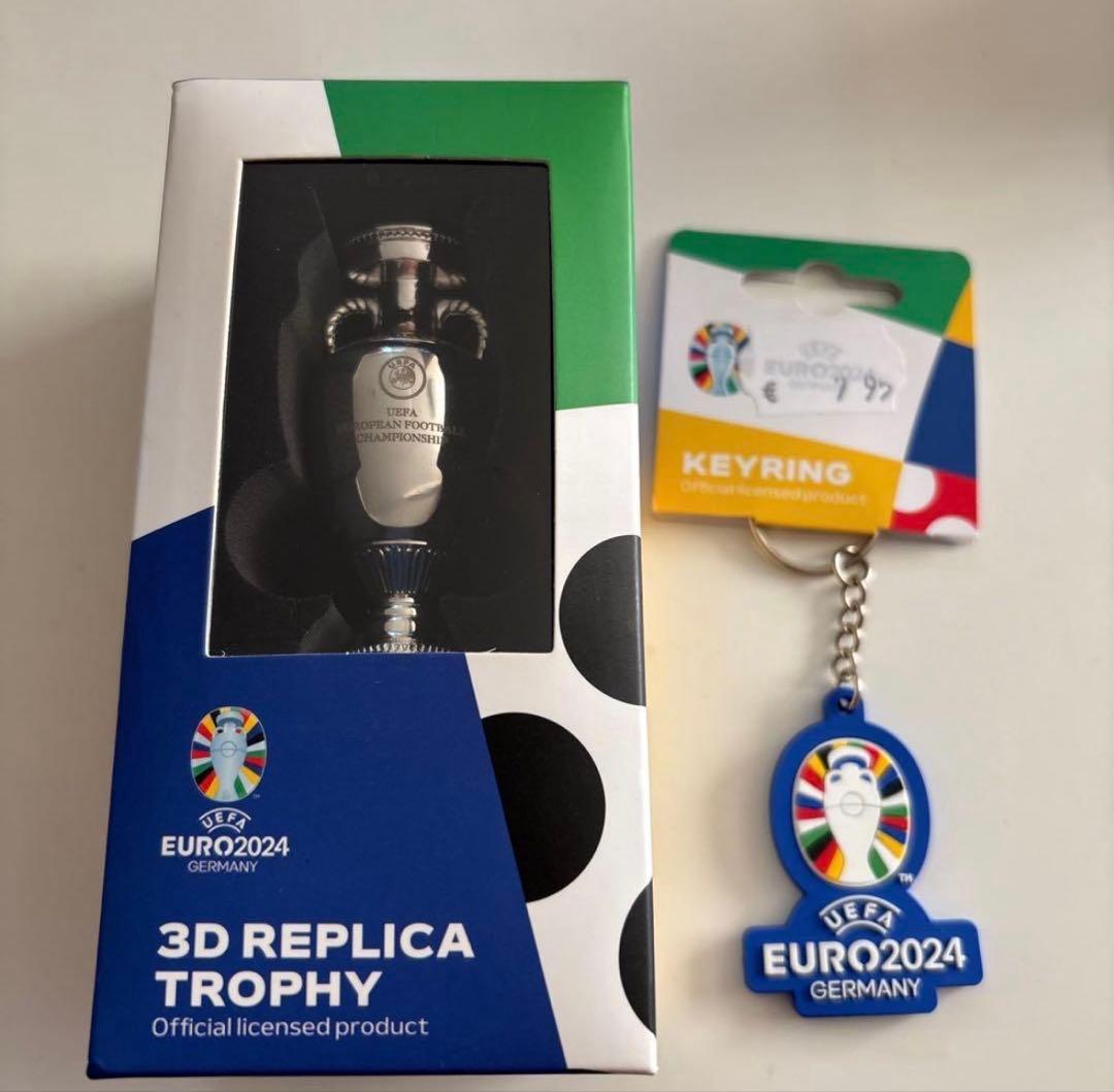 UEFA EURO2024 オフィシャルレプリカトロフィー　キーホルダー　セット