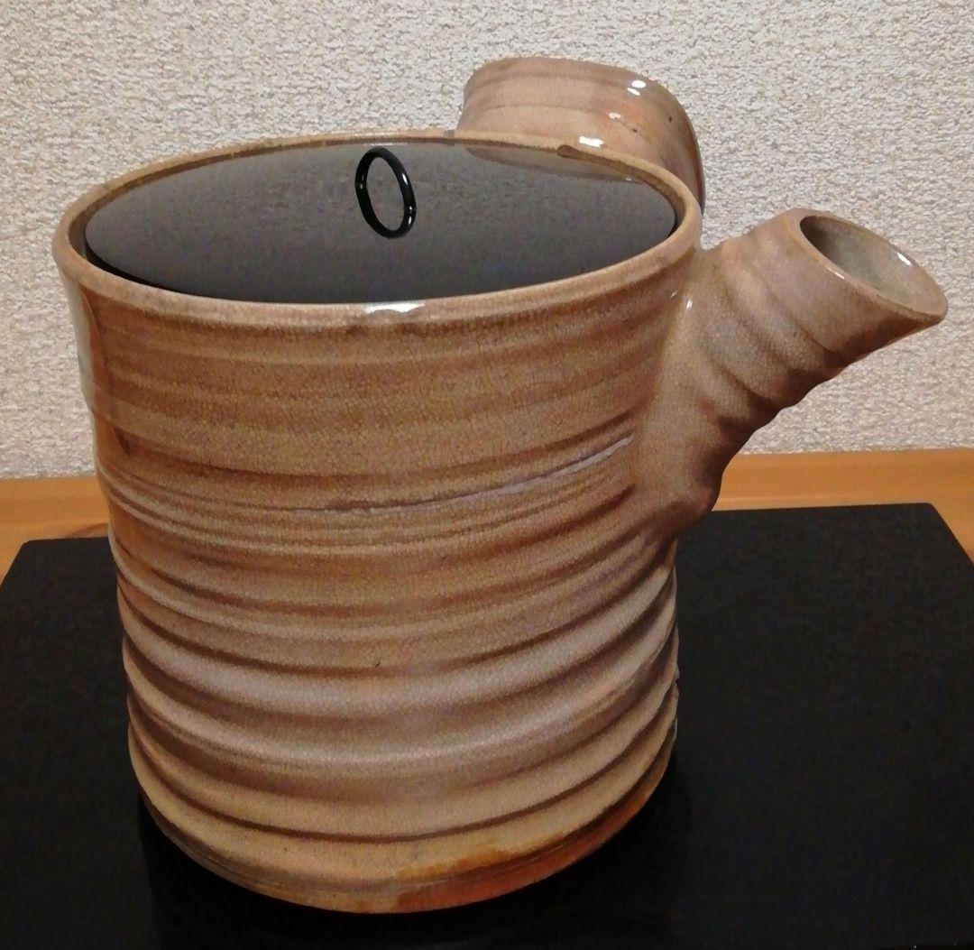 田原陶兵衛作　萩焼　急須形　水指　共箱　略歴付　茶道具