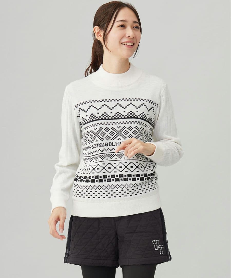 極美品☆23区 ゴルフウェア ニット フェアアイル柄 フェアアイル柄