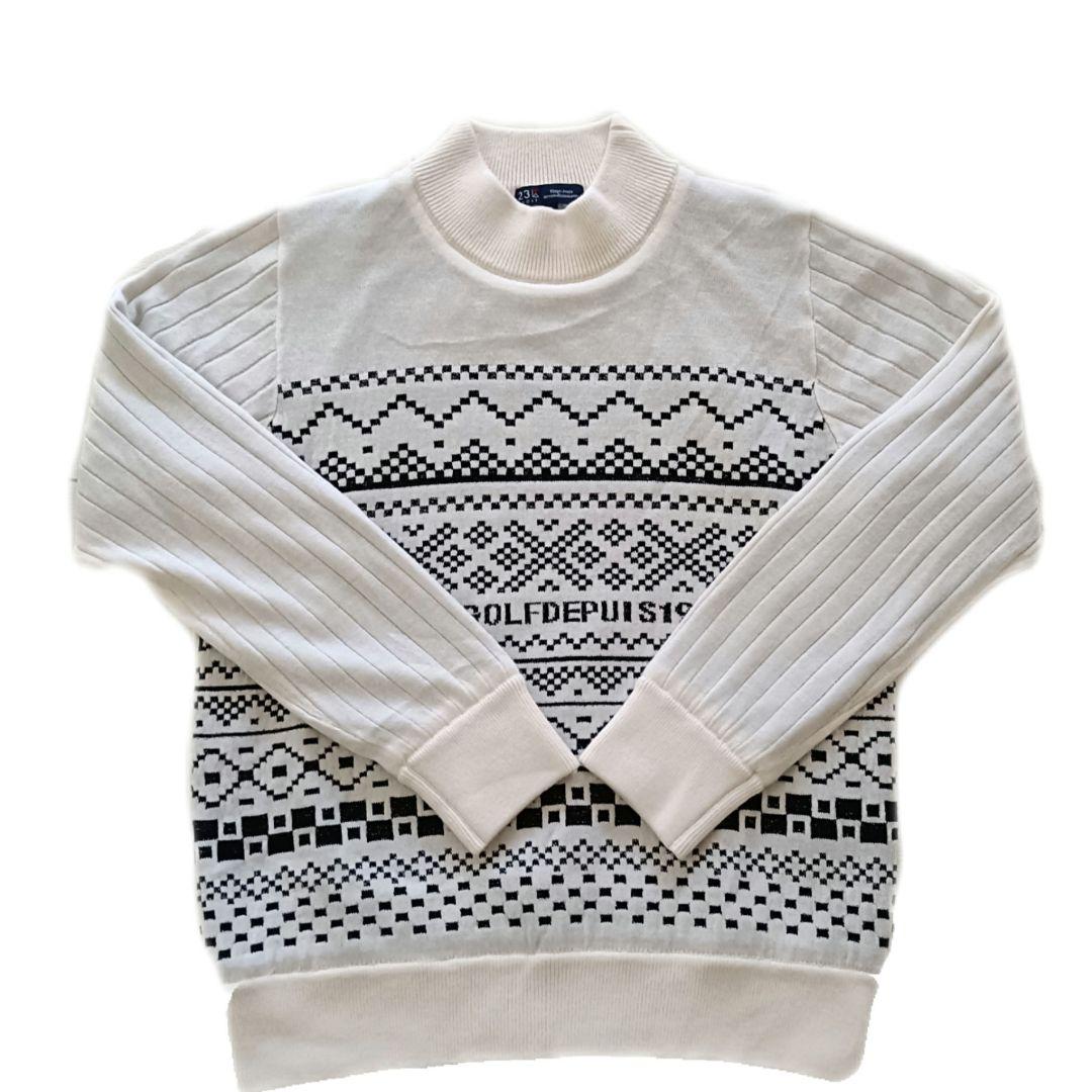 極美品☆23区 ゴルフウェア ニット フェアアイル柄 フェアアイル柄