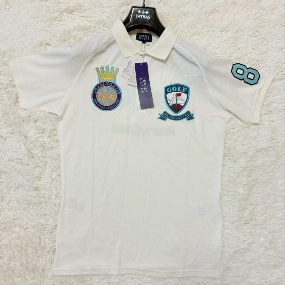 XL相当 パーリーゲイツ ポロシャツ ゴルフウェア ワッペン 刺繍 鹿の子