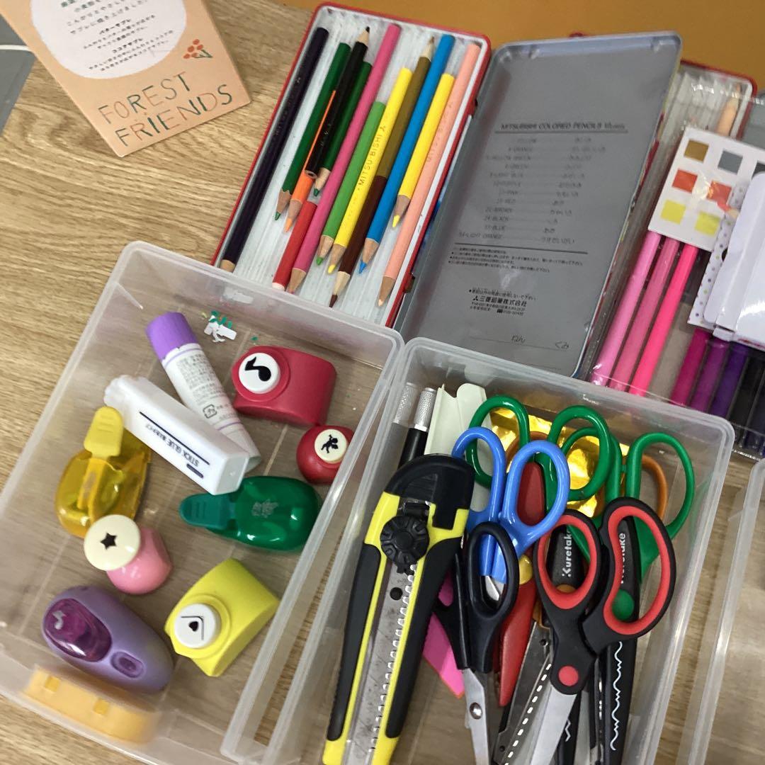 文房具セット 色鉛筆・マーカー・ハサミなど先生の分道具