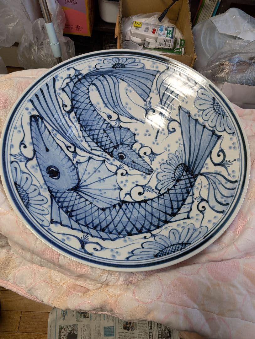 アンティーク染付大皿時代物