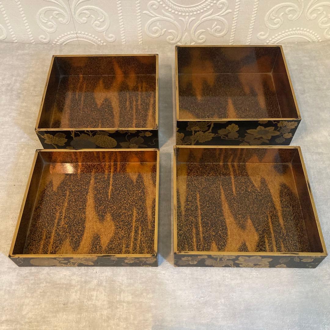 野弁当箱 漆器 漆芸 重箱 蒔絵 骨董品 蒔絵お重