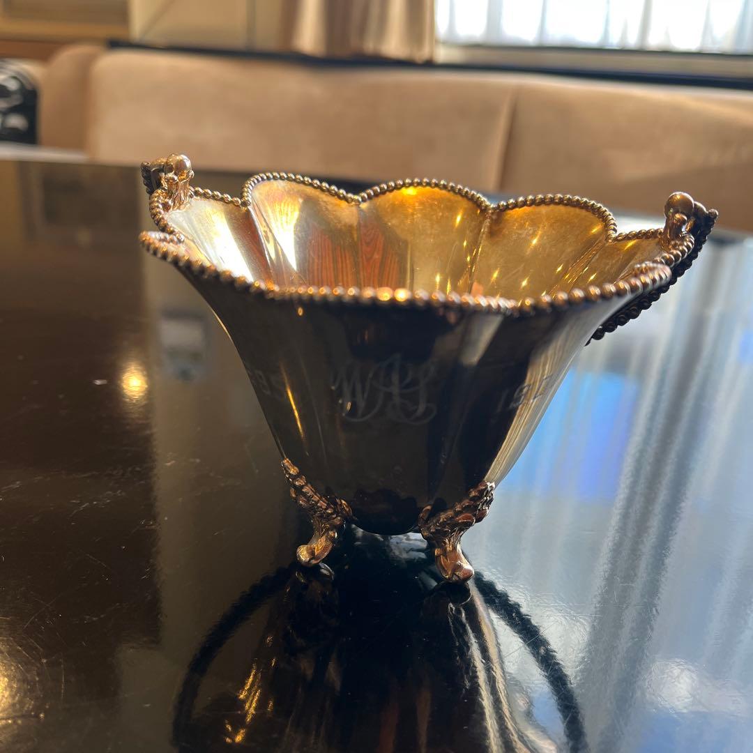 アンティーク　銀製　花びら型ボウル