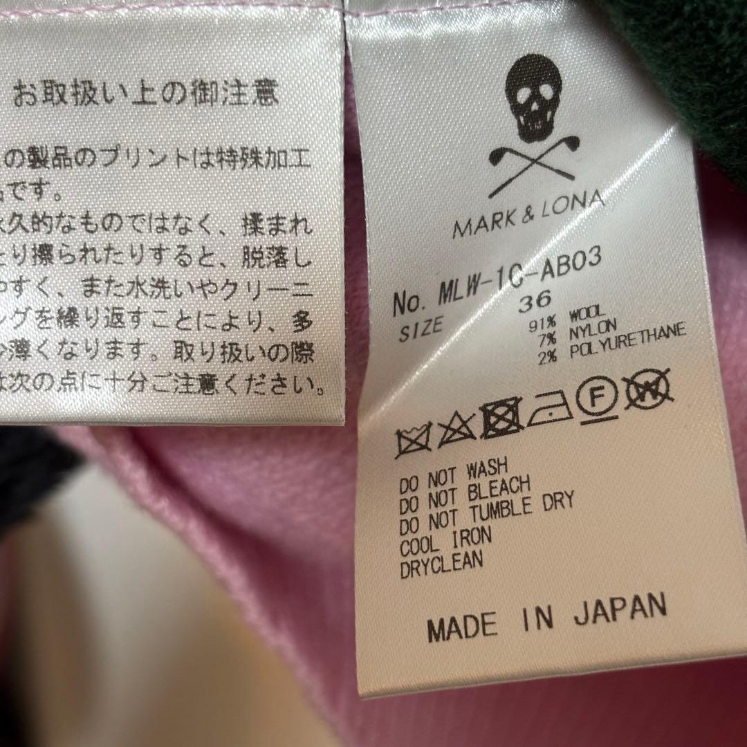 『美品』MARK & LONA ゴルフセーター ピンク&深緑
