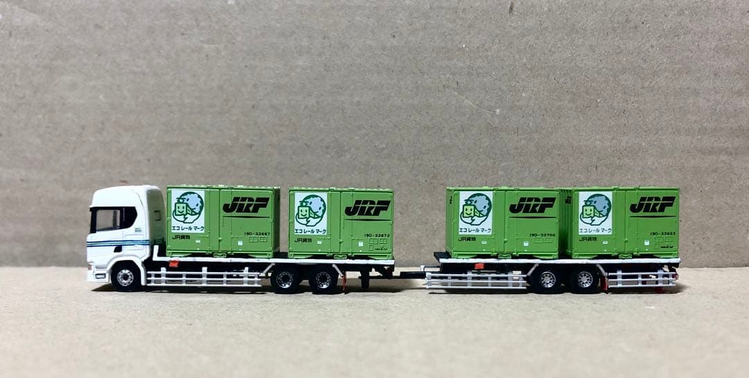 スカニアコンテナ運搬フルトレーラーJRF日本通運トミックス製コンテナ　トラック