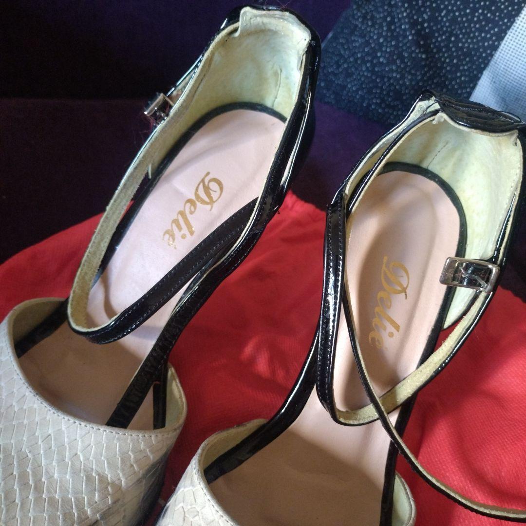 一度使用美品 Delie エナメル・クロコダイル風アルゼンチンタンゴ 社交ダンス