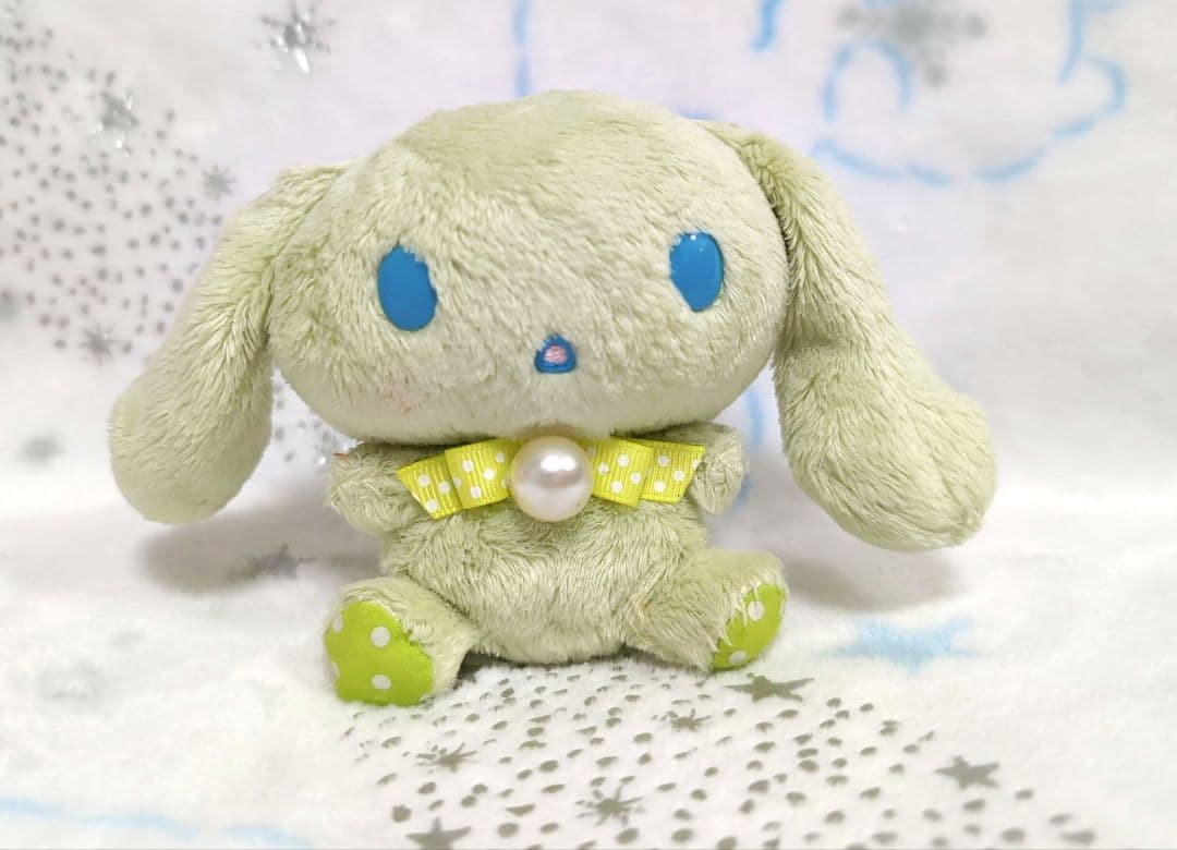 サンリオ　Sanrio　シナモロール シナモン ぬいぐるみ 緑色　レトロ