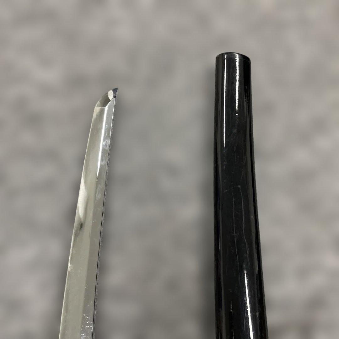 未開刃，模造刀、白鞘 刀 剣 長尺模造刀 模擬刀 刀 約65cm 黒鞘 布巻き柄