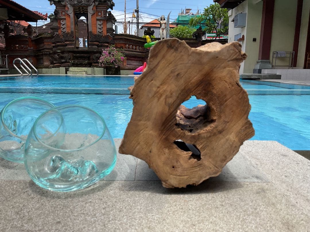 【新入荷】フィッシュボール(天然木ガラス水槽)Mサイズ2個口(穴空き)