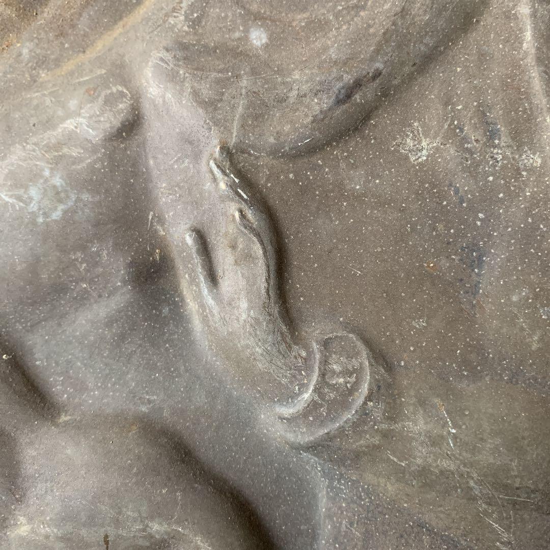 ブロンズ　レリーフ　聖母子像　マリア　キリスト　古道具　ブロカント