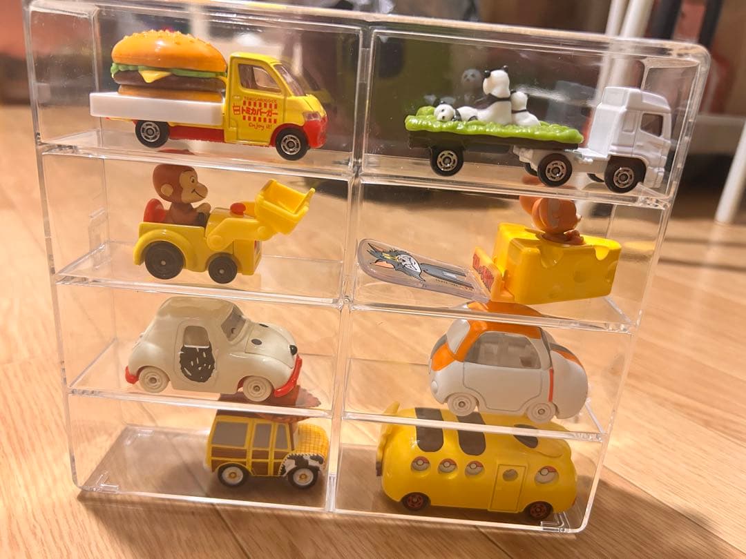 ミニカー 8台セット 動物・ハンバーガー