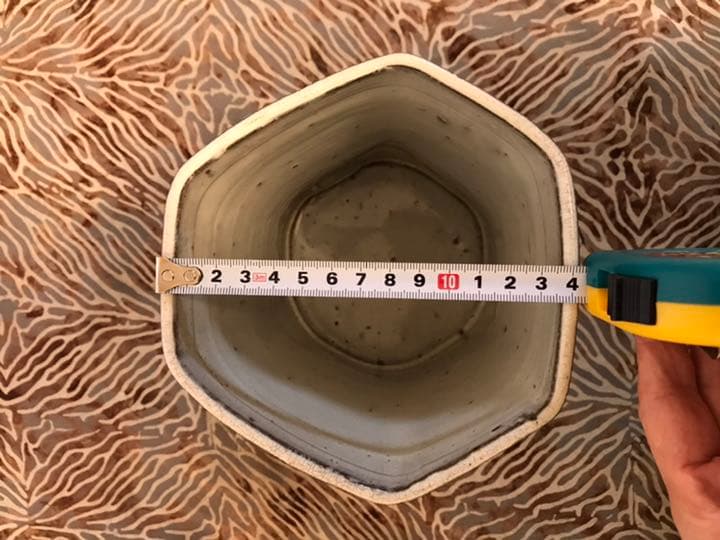 水指　茶道　茶道具　六角　骨董　陶器　日本美術