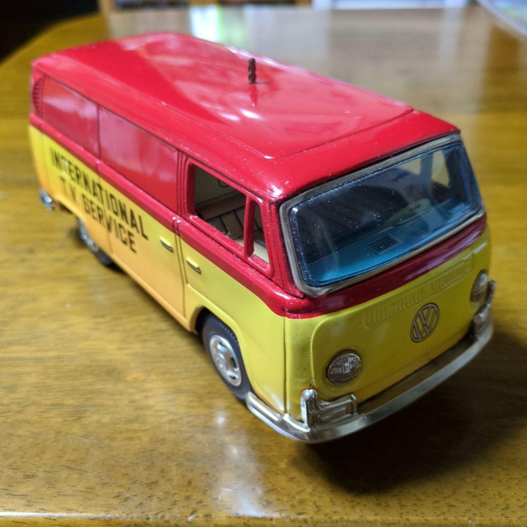 萬代屋（旧バンダイ）ブリキ フォルクスワーゲン タイプⅡ バス テレビ中継車