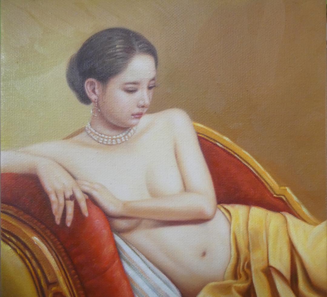 絵画 油絵　森本草介「裸婦」 サインF6サイズ額装済み 肉筆手描き