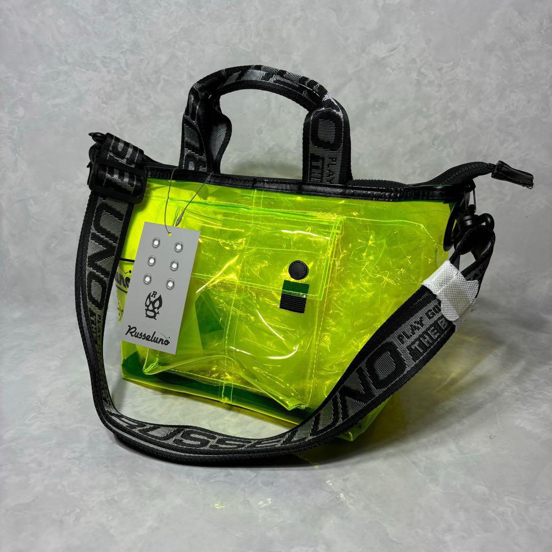 新品 ラッセルノ ゴルフ CLEAR CART BAG ラウンドバッグ イエロー