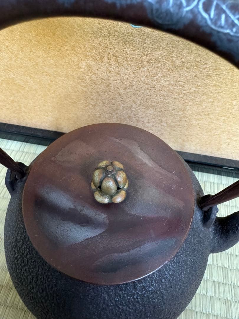 茶道具　龍文堂造 鉄瓶　時代物