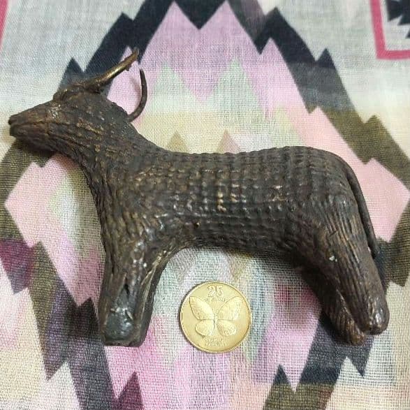 【アンティーク】インドの鋳造工芸品✨水牛のブロンズ像