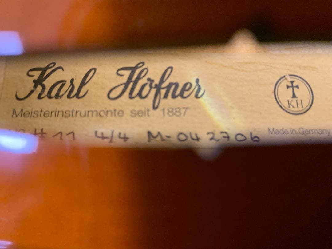 ドイツ製　4/4 フルサイズ　バイオリン　セット　Karl Hofner 虎杢