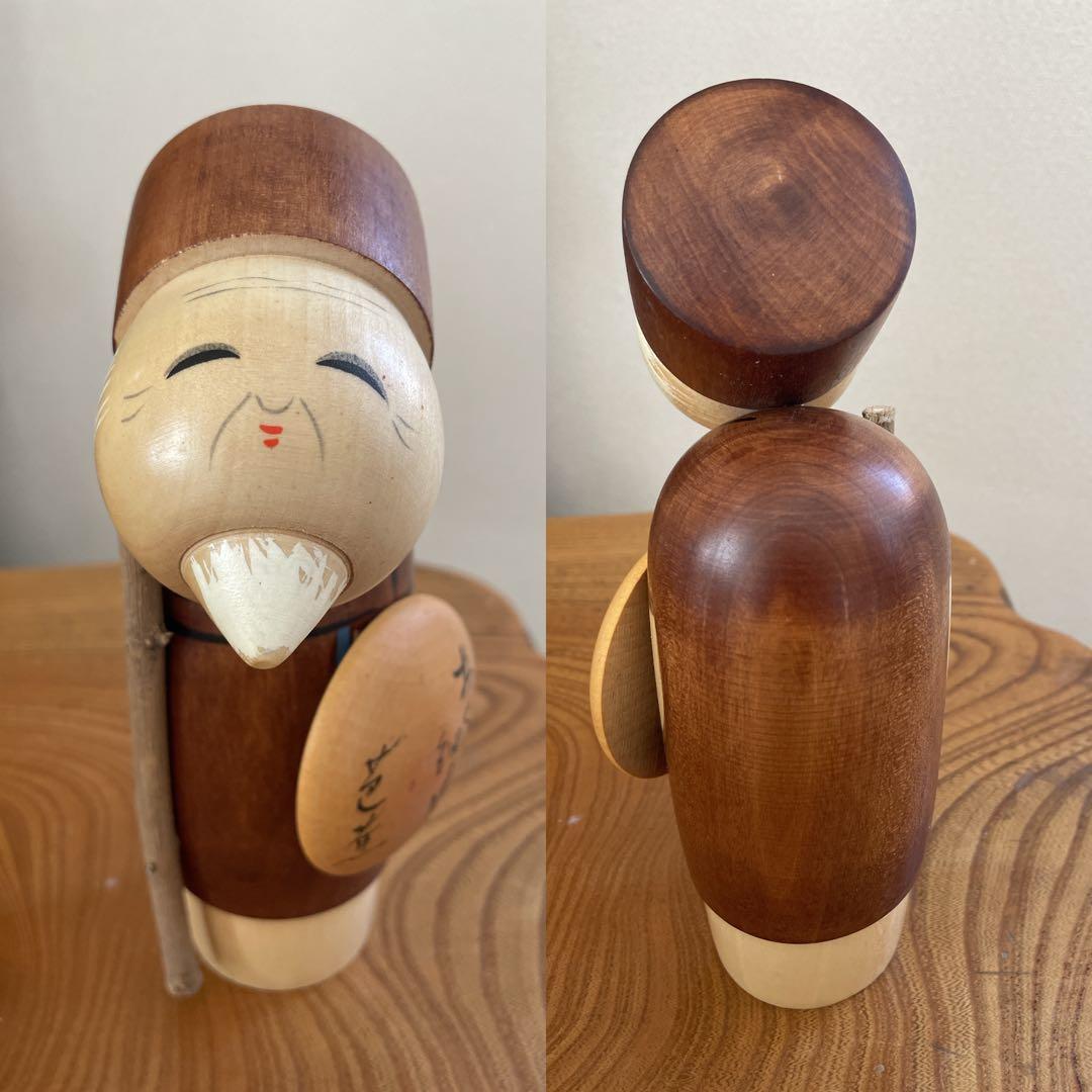 創作こけし　宮下はじめ作品6点　芭蕉　福笑いおじいちゃん・おばあちゃん