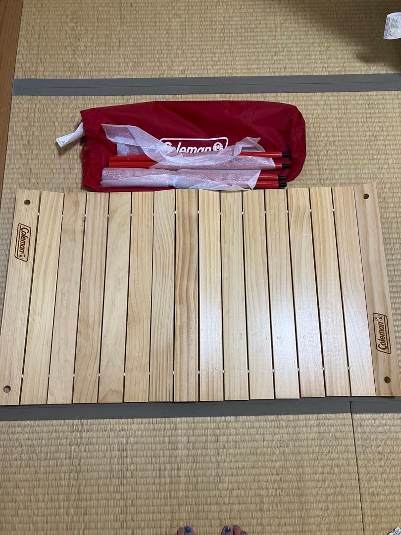 コールマン　ワゴン用　ロールウッドテーブル