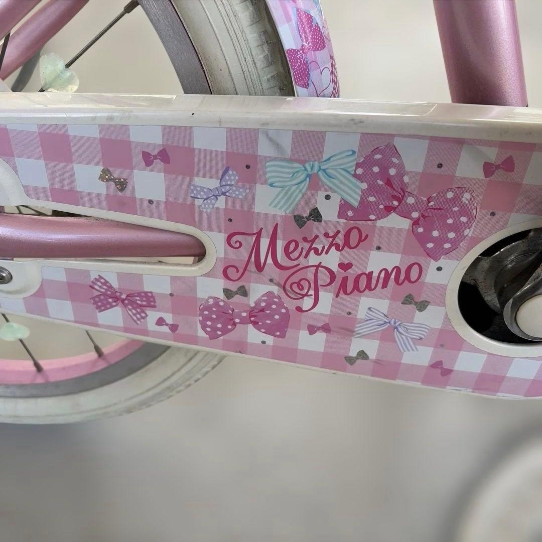 【引取限定】メゾピアノ子供用自転車 　18インチ　アサヒ限定ピンク　ヘルメット