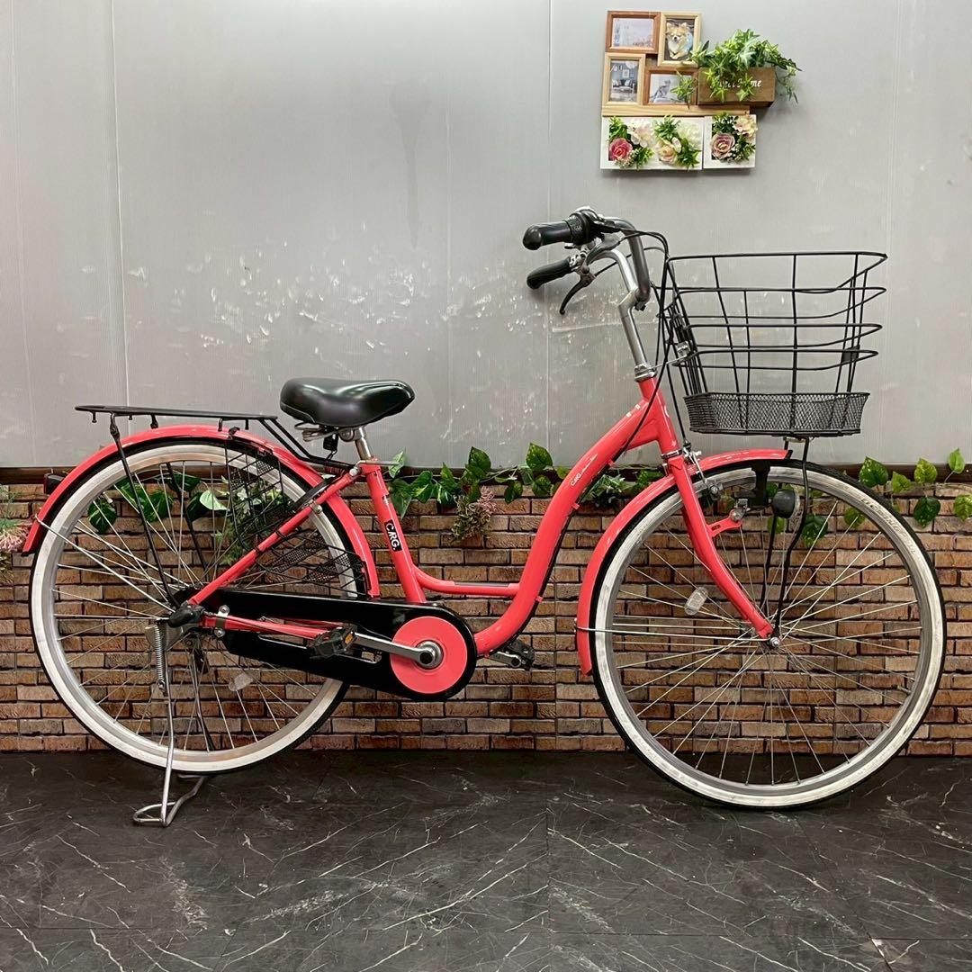 【102】一般車 ママチャリ CARG ピンク 26インチ 内装変速付き