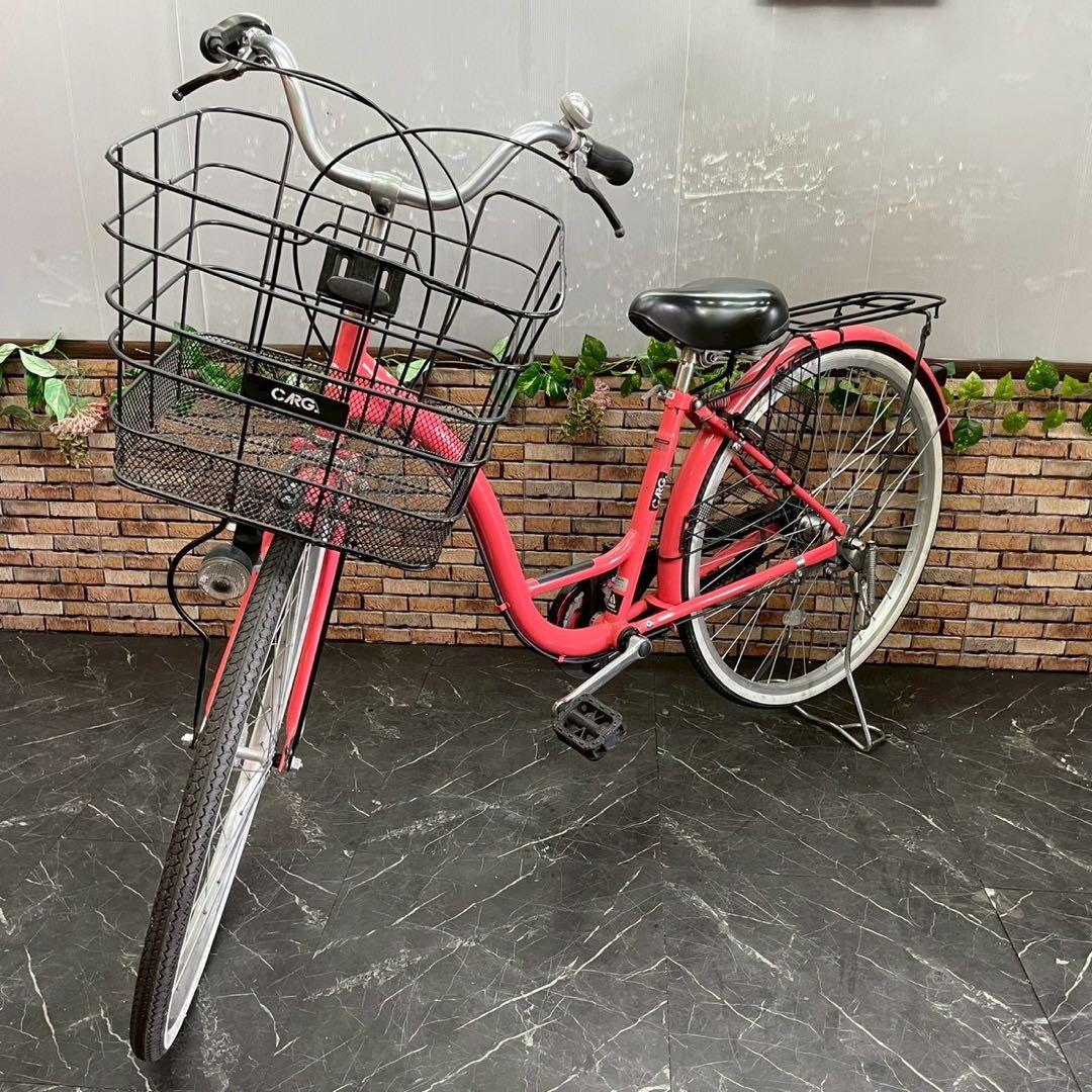 【102】一般車 ママチャリ CARG ピンク 26インチ 内装変速付き