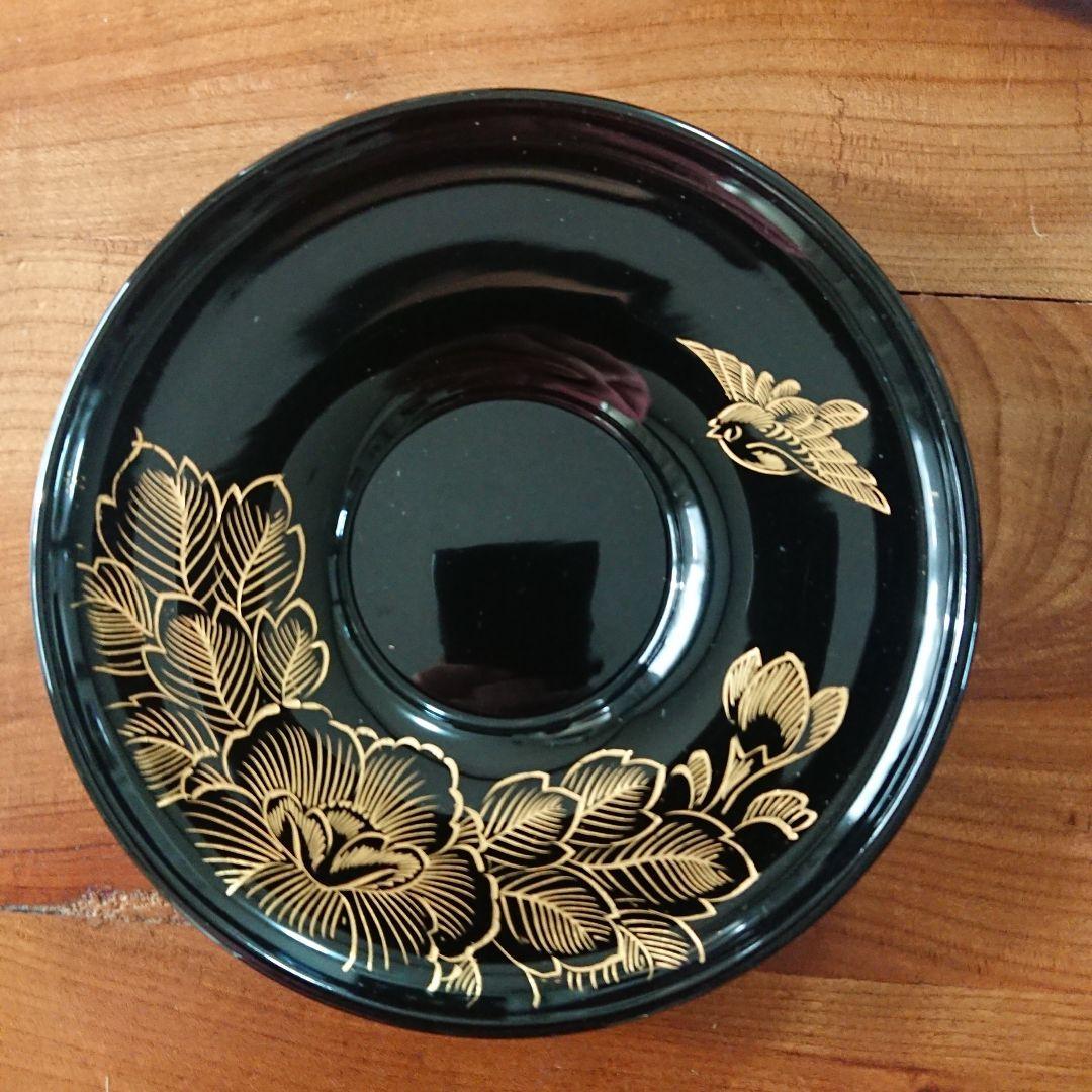 ちゅんちゅん雀 漆器 蒔絵 小皿 茶托 銘々皿　沈金 /骨董 古伊万里 輪島塗